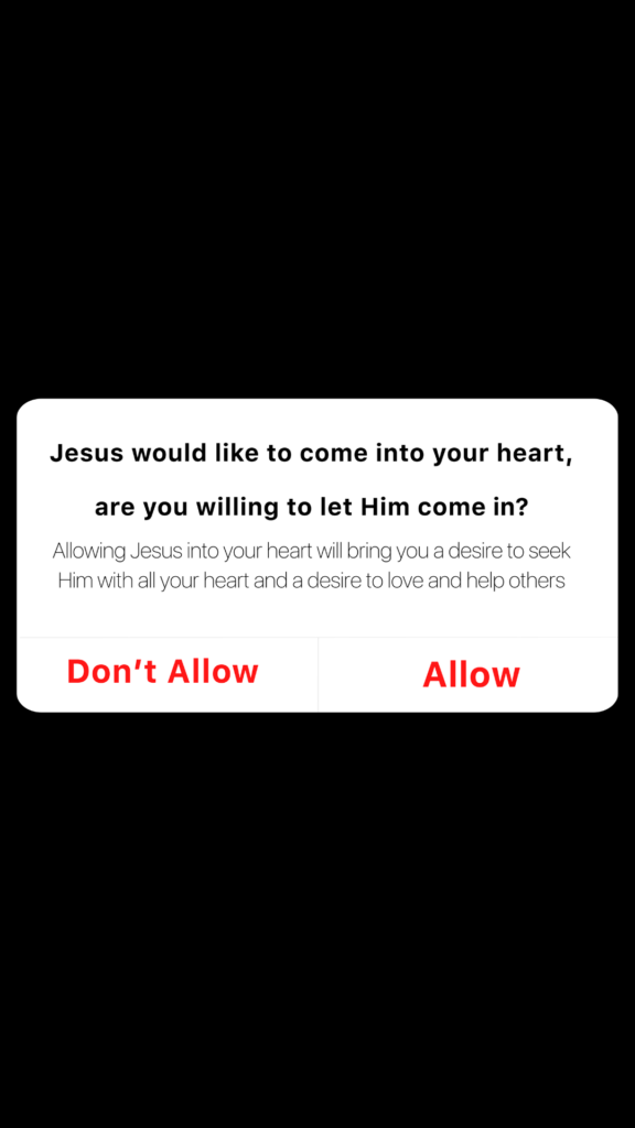 allow Jesus into your heart mobile